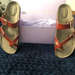 Madden Girl Bryceee style sandals in Cognac 8.5 Medium width